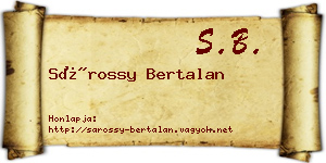 Sárossy Bertalan névjegykártya