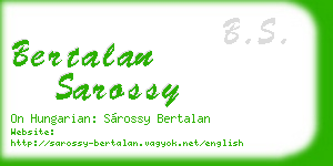 bertalan sarossy business card