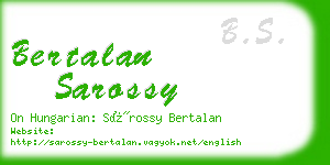 bertalan sarossy business card